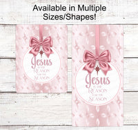 
              Christmas Wreath Signs - Christmas Sign - Jesus Sign - Jesus is the Reason - Rose Gold Sign - Christian Sign - Rose Gold Christmas
            