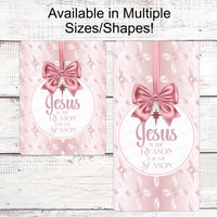 Christmas Wreath Signs - Christmas Sign - Jesus Sign - Jesus is the Reason - Rose Gold Sign - Christian Sign - Rose Gold Christmas