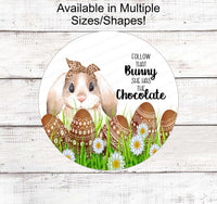 
              Easter Wreath Signs - Chocolate Bunny - Chocolate Easter Eggs Sign - Leopard Print Sign - Daisy Sign - Easter Bunny Sign - Happy Easter Sign
            