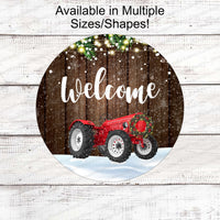 Tractor Signs - Farmhouse Christmas Signs - Christmas Wreath Sign - Christmas Tractor - Tractor Sign - Christmas Lights Sign