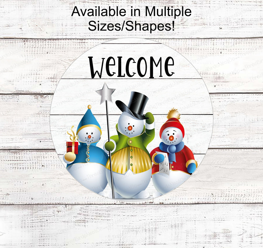 Winter Wreath Signs - Snowman Wreath Sign - Snowman Welcome Sign - Christmas Wreath Signs - Snowman Sign - Winter Welcome Sign