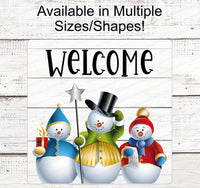 
              Winter Wreath Signs - Snowman Wreath Sign - Snowman Welcome Sign - Christmas Wreath Signs - Snowman Sign - Winter Welcome Sign
            