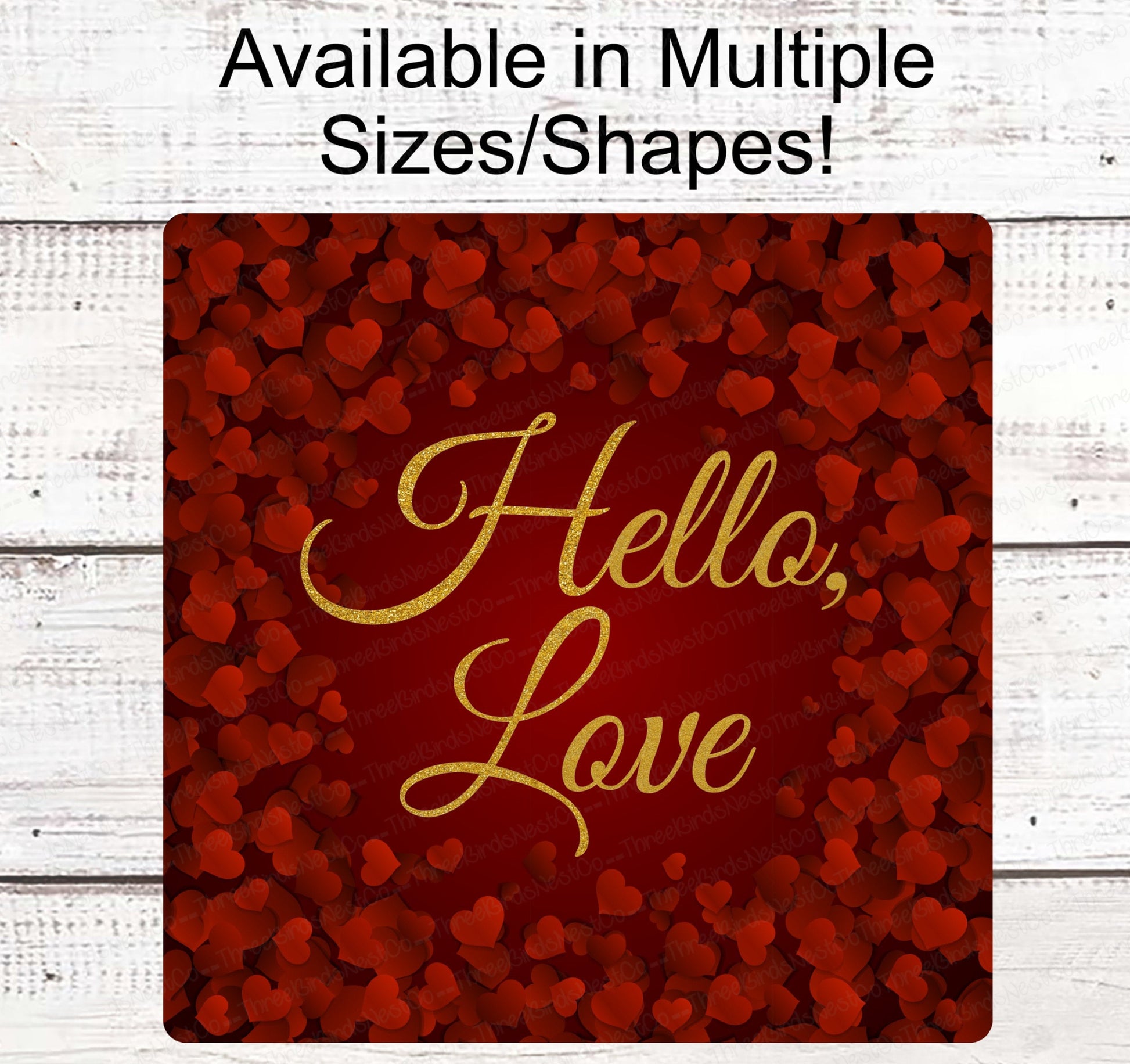 Valentines Day Sign - Hello Love - Vintage Valentines - Bow Sign - Welcome Sign - Hearts Welcome Sign - Hearts Sign - Metal Wreath Sign