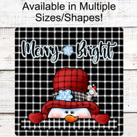 Snowman Sign - Merry and Bright Sign - Snowman Welcome Sign - Welcome Wreath Sign - Snowflakes Sign -Christmas Wreath Signs