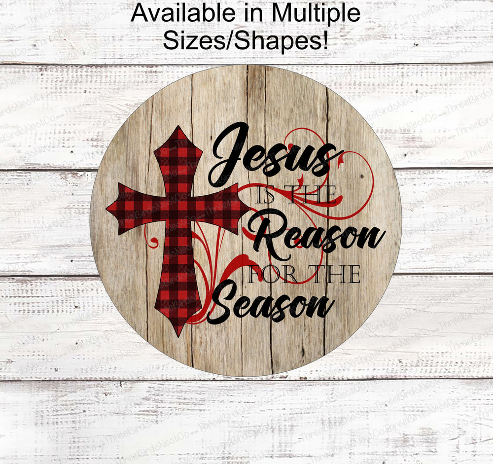 Christmas Wreath Signs - Christmas Sign - Jesus Sign - Jesus is the Reason - Christmas Signs - Religious Sign - Christian Sign