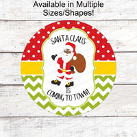 Christmas Wreath Signs - Santa Signs - Black Santa Claus - African American Santa - Santa Claus is Coming to Town - Christmas Signs