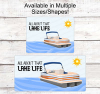
              Pontoon Boat Sign - Lake Life Sign - Lake Signs - Welcome to the Lake Sign
            