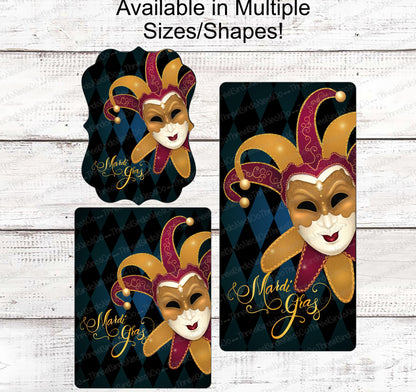 Mardi Gras Jester - Mardi Gras Wreath Sign - Mardi Gras Sign - Mardi Gras Mask Sign - Mardi Gras Decor