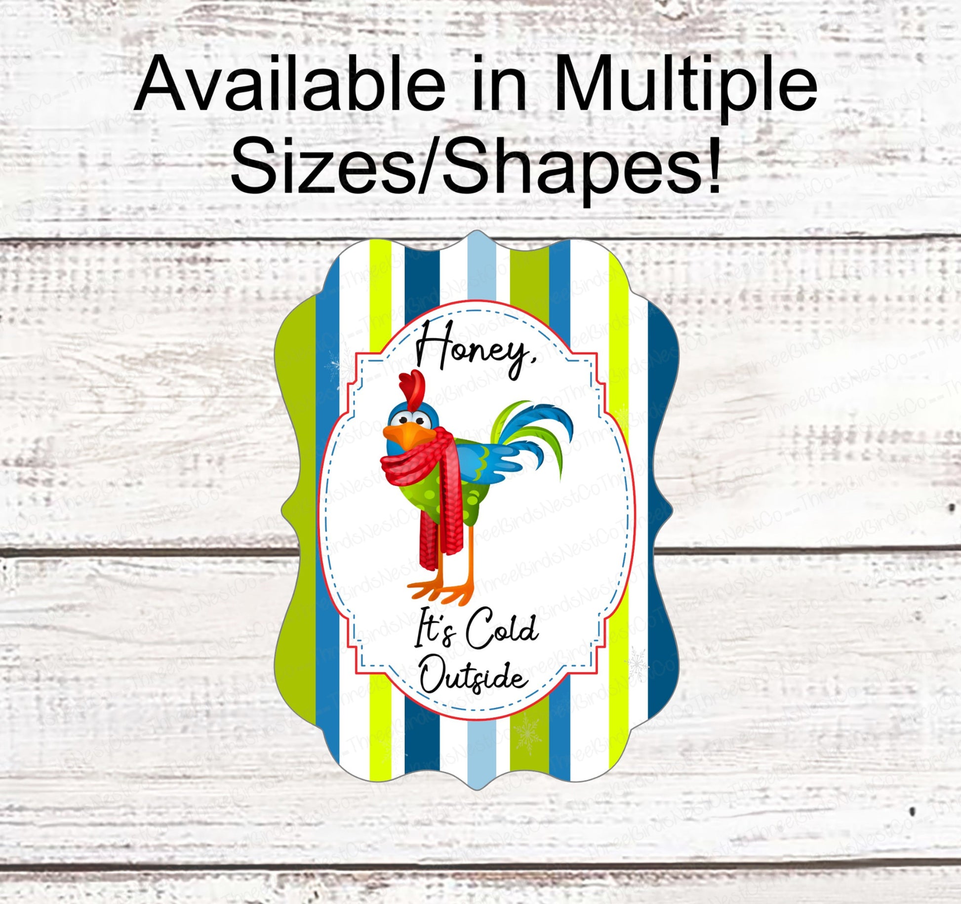 Cold Outside Sign - Winter Farmhouse Signs - Rooster Sign - Snowflake Sign - Winter Wreath Sign - Winter Welcome Sign