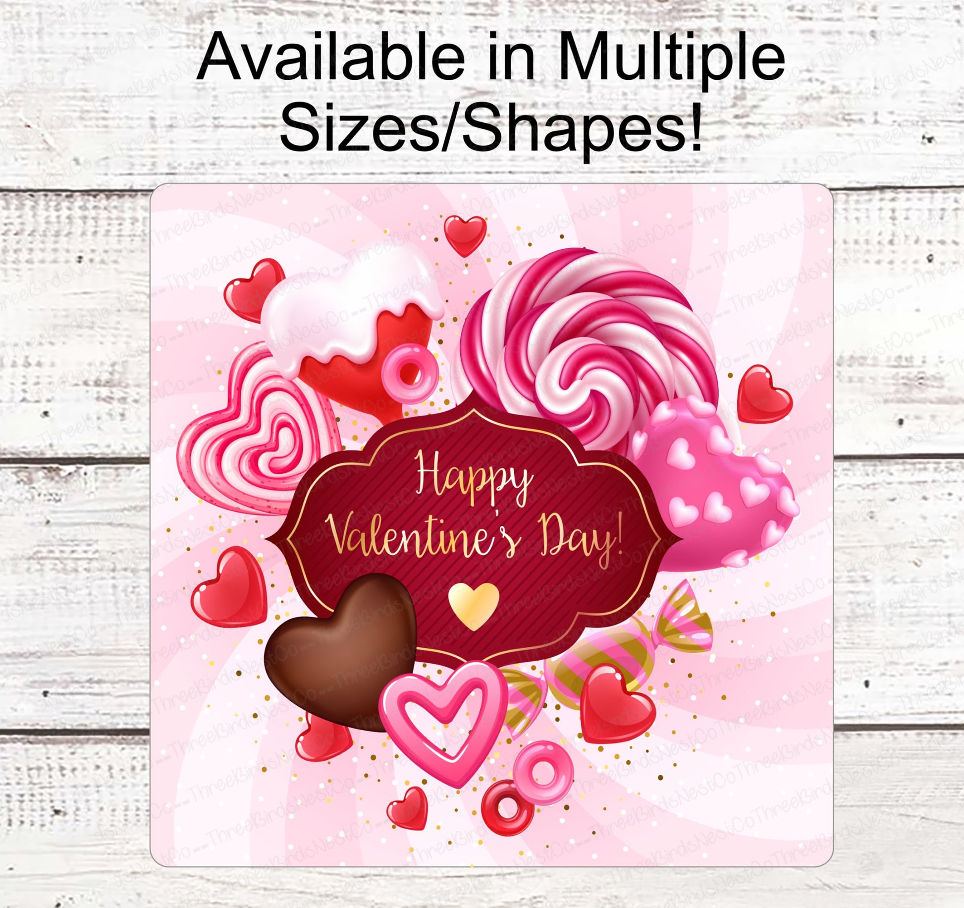 Valentines Day Sign - Valentines Wreath Sign - Valentines Candy - Lollypop Sign - Candy Sign - Happy Valentines Day - Heart Sign