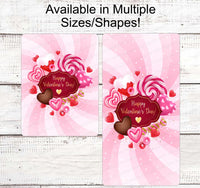 
              Valentines Day Sign - Valentines Wreath Sign - Valentines Candy - Lollypop Sign - Candy Sign - Happy Valentines Day - Heart Sign
            