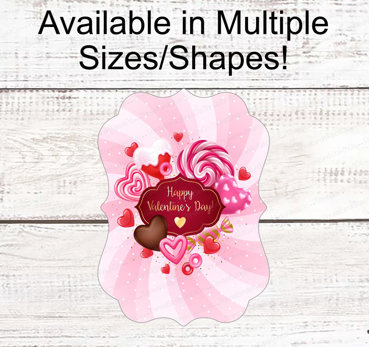 Valentines Day Sign - Valentines Wreath Sign - Valentines Candy - Lollypop Sign - Candy Sign - Happy Valentines Day - Heart Sign