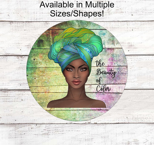 Black is Beautiful Wall Art - Black Girl Wreath Signs - African American Girl - Black Woman Signs - Everyday Wreath Signs