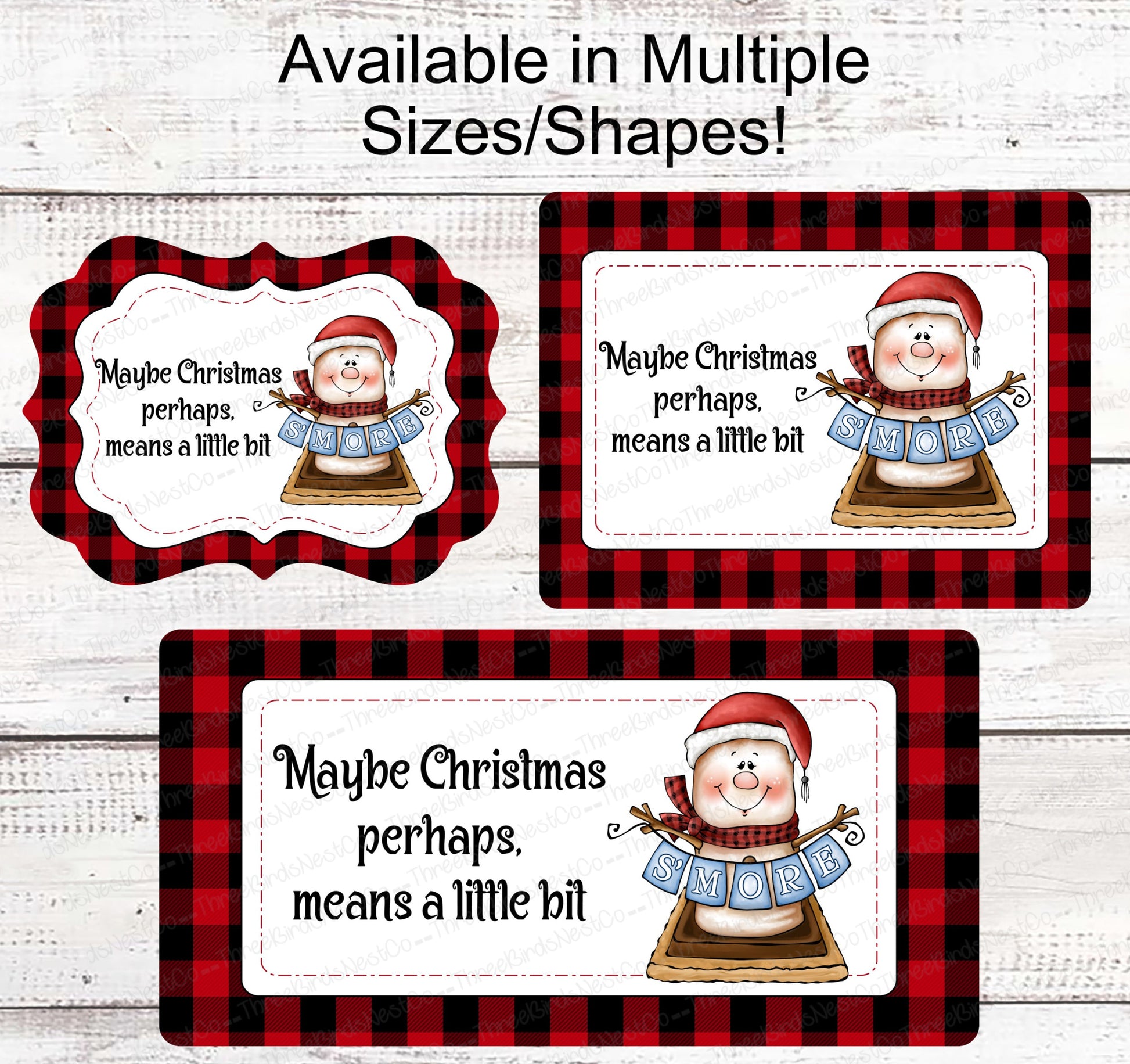 Christmas Wreath Sign - Perhaps Christmas Means a Little Bit More - Christmas Smores - Smore Snowman - Smores Sign - Snowman Sign