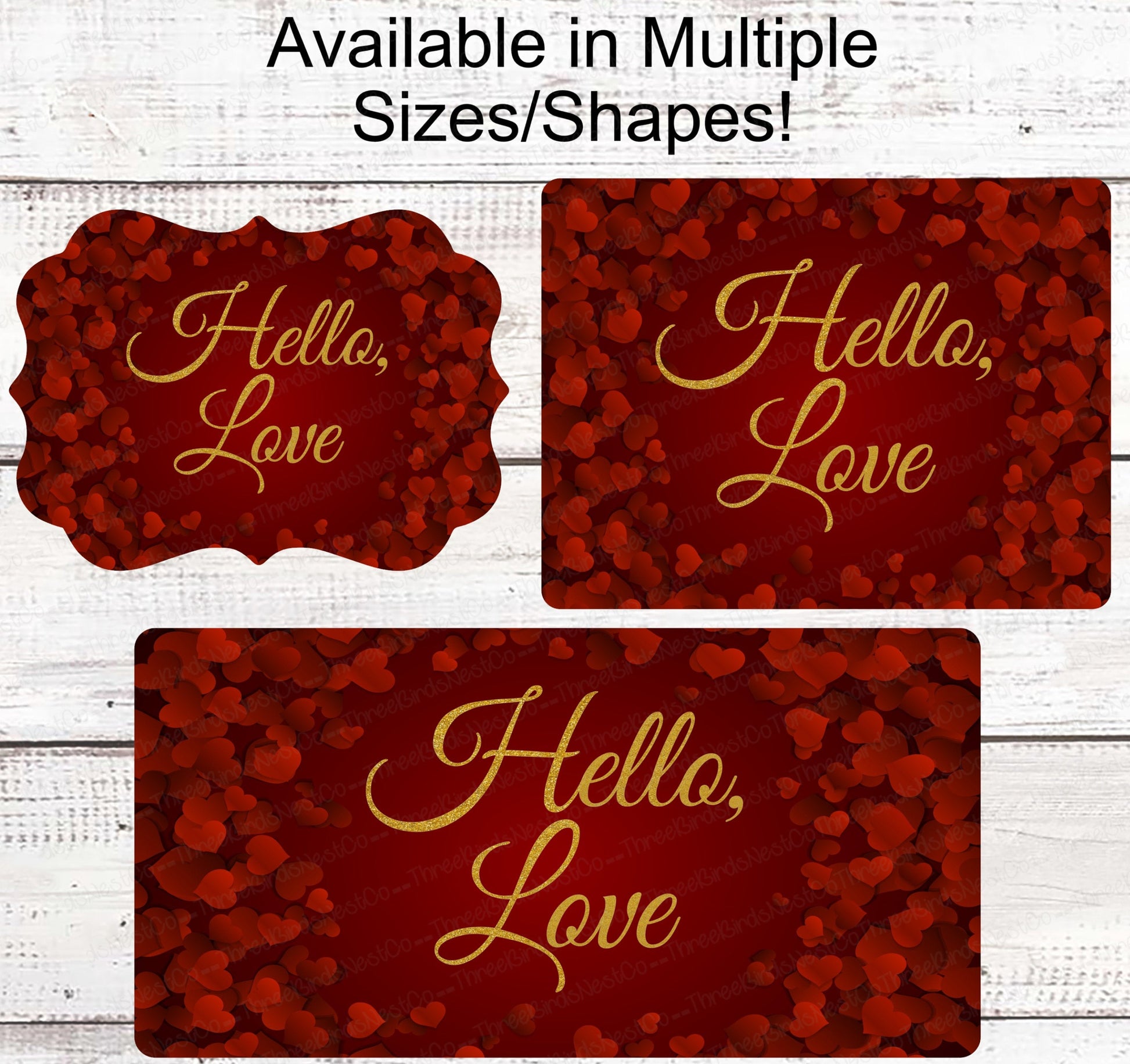 Valentines Day Sign - Hello Love - Vintage Valentines - Bow Sign - Welcome Sign - Hearts Welcome Sign - Hearts Sign - Metal Wreath Sign