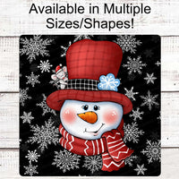 Snowman Sign - Snowman Welcome Sign - Welcome Wreath Sign - Snowflakes Sign - Winter Welcome Sign - Welcome Wreath Signs