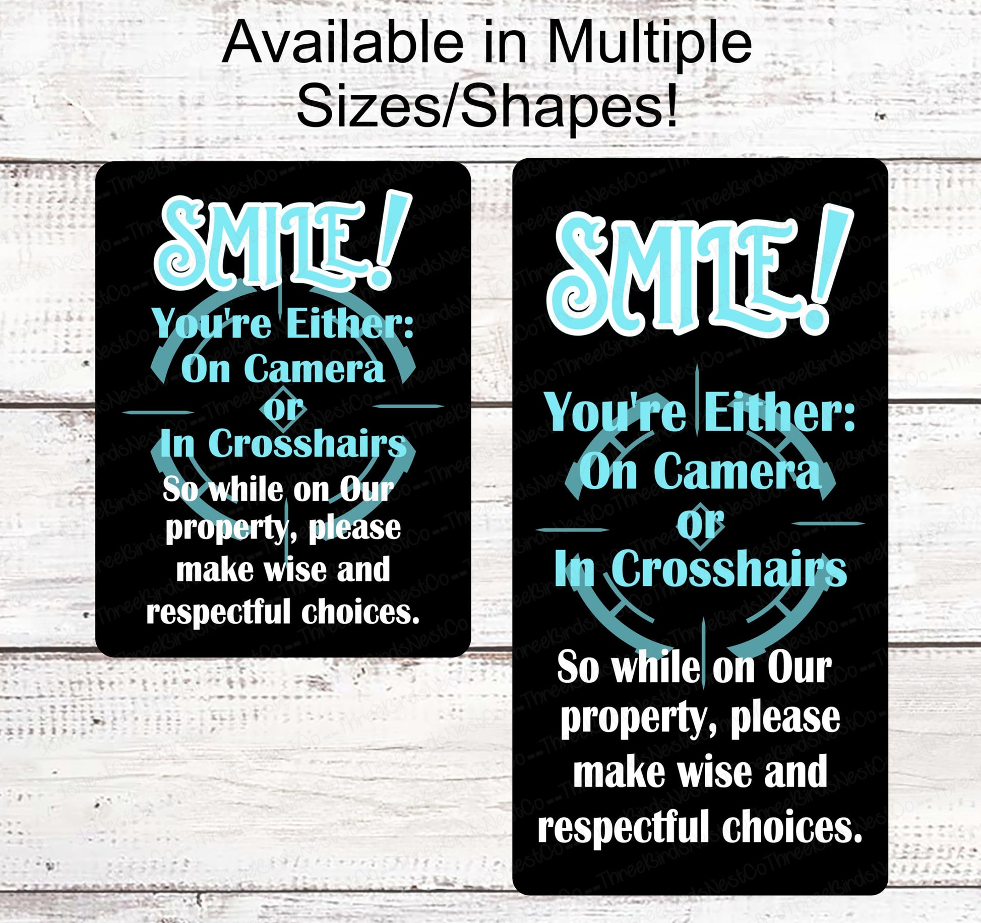 On Camera Sign - Hunting Sign - Crosshairs Sign - No Trespassing Sign - Masculine Sign - 2nd Amendment Sign - Gun Sign - Man Cave Sign