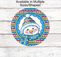 
              Snowman Sign - Welcome Wreath Sign - Snowman Wreath Signs - Pastel Christmas Sign - Pastel Snowman - Welcome Winter Sign
            