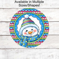 Snowman Sign - Welcome Wreath Sign - Snowman Wreath Signs - Pastel Christmas Sign - Pastel Snowman - Welcome Winter Sign