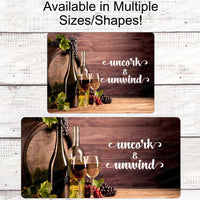 Uncork and Unwind Sign - Wine Sign - Wine Wreath - Wine and Cheese Sign - Wine Wreath Sign