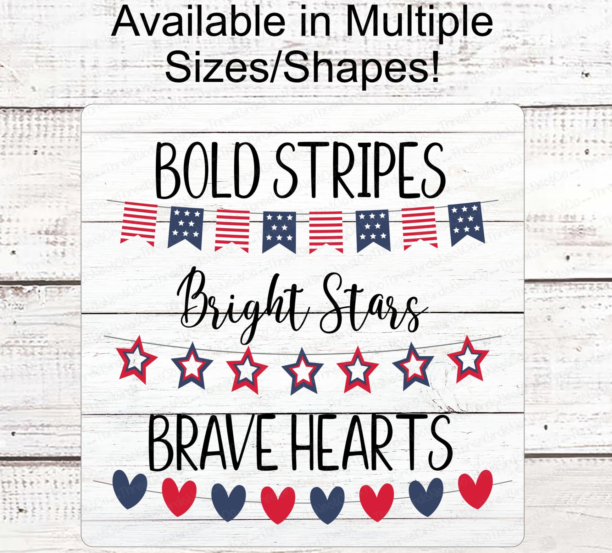 Patriotic Wreath Sign - Patriotic Sign - Fireworks Sign - Home of the Brave Sign - Patriotic Signs for Wreath - 4th of July Signs