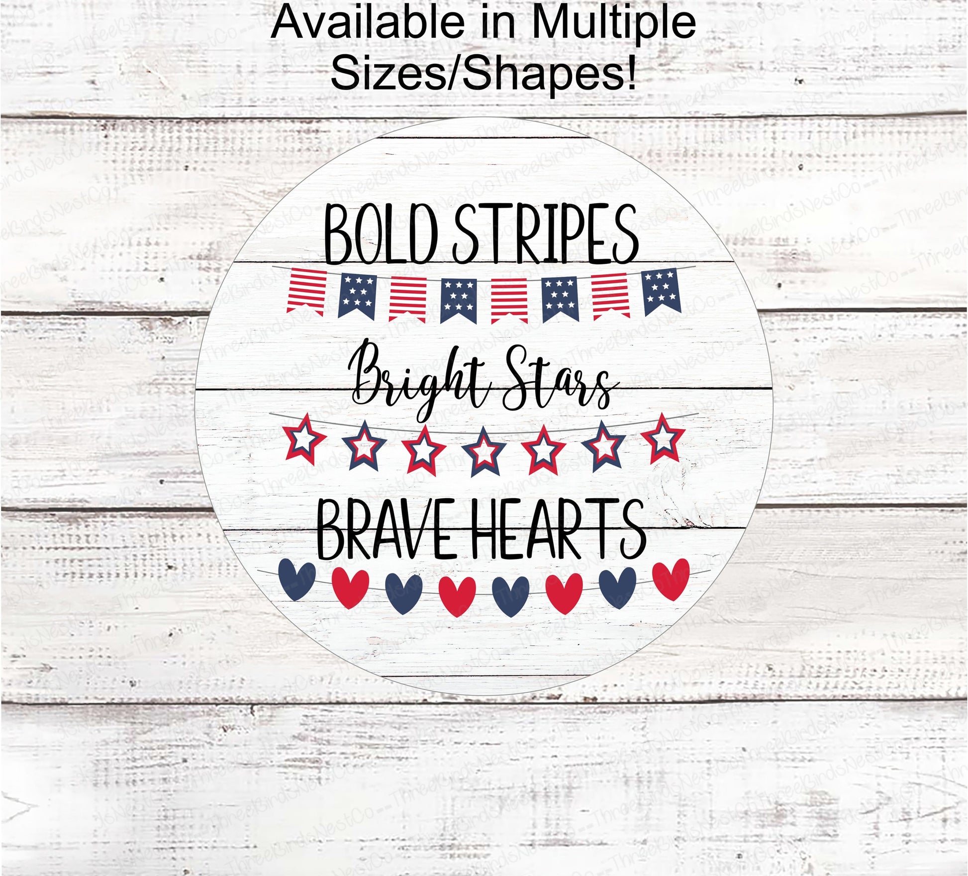 Patriotic Wreath Sign - Patriotic Sign - Fireworks Sign - Home of the Brave Sign - Patriotic Signs for Wreath - 4th of July Signs