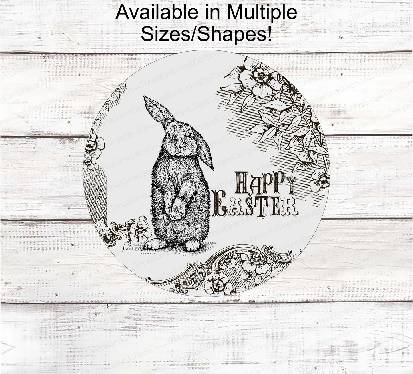 Vintage Easter - Easter Sign - Easter Bunny Sign - Easter Wreath - Metal Wreath Sign
