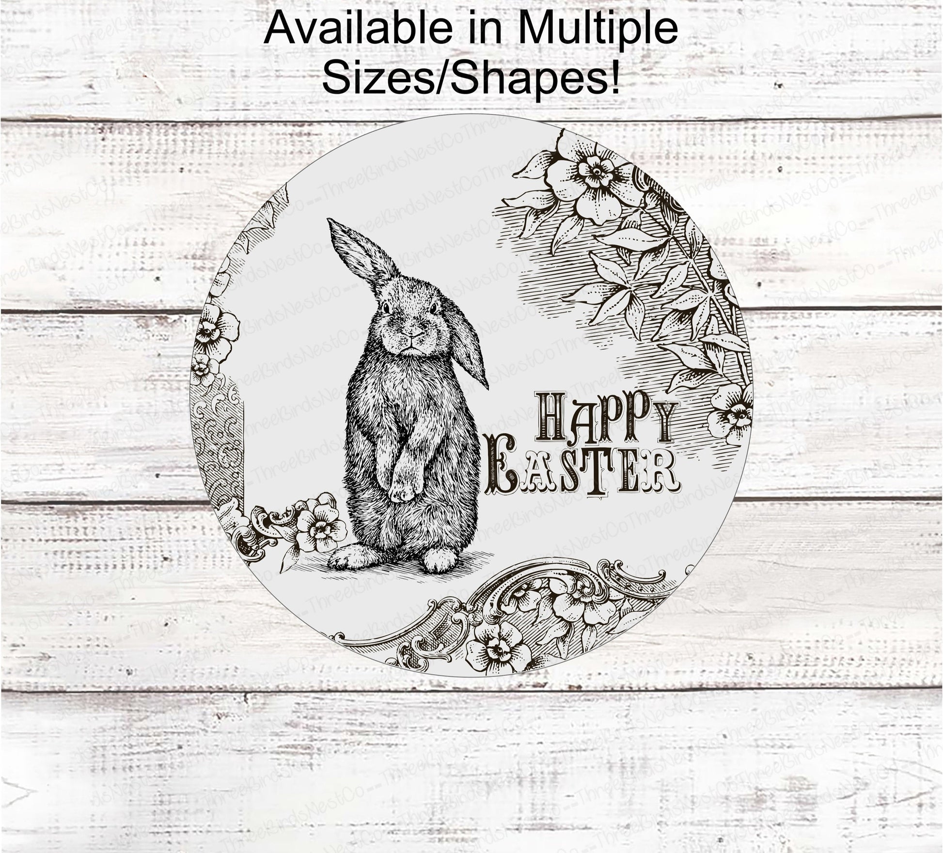 Vintage Easter - Easter Sign - Easter Bunny Sign - Easter Wreath - Metal Wreath Sign