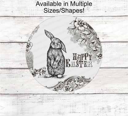 Vintage Easter - Easter Sign - Easter Bunny Sign - Easter Wreath - Metal Wreath Sign