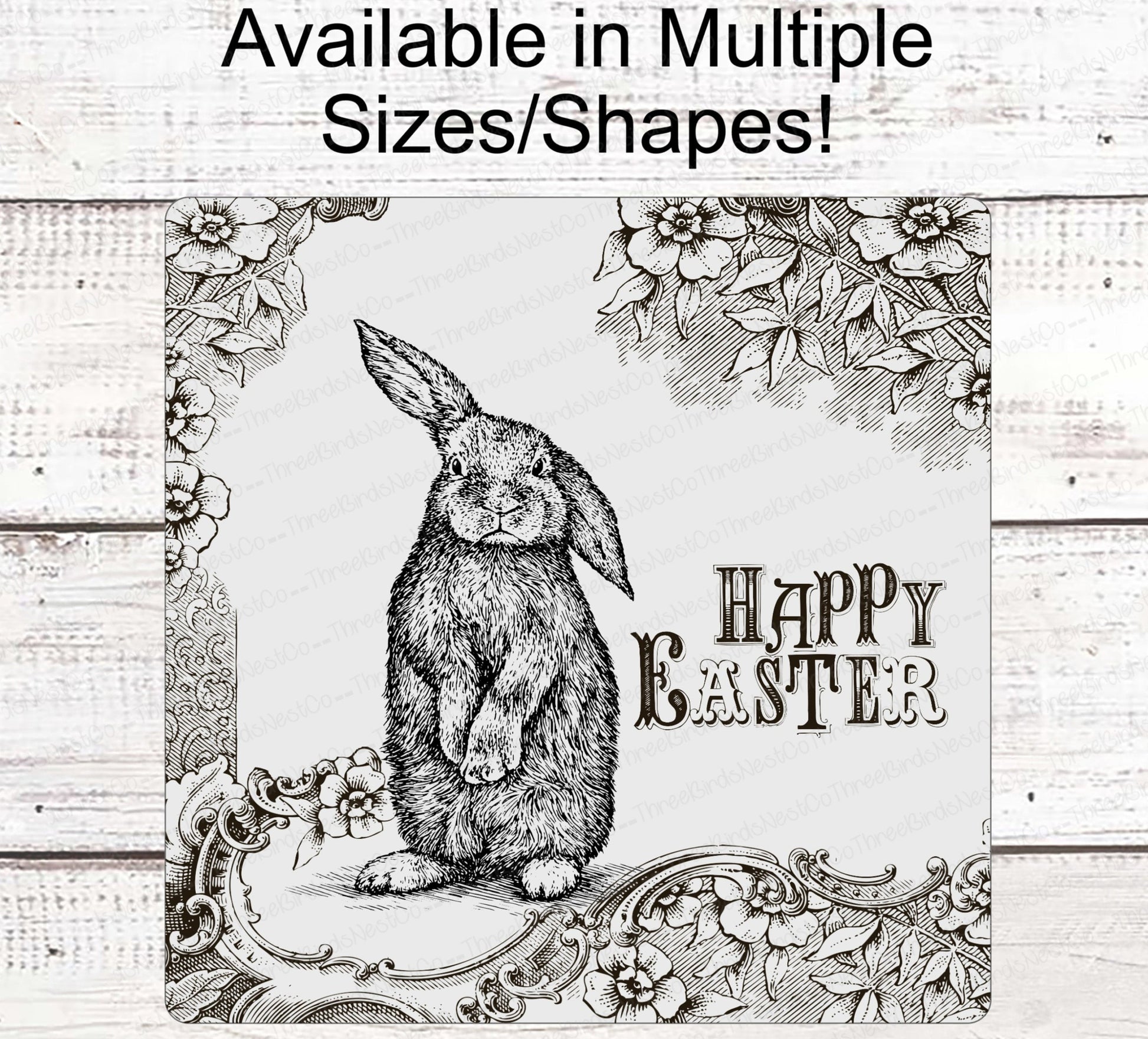 Vintage Easter - Easter Sign - Easter Bunny Sign - Easter Wreath - Metal Wreath Sign