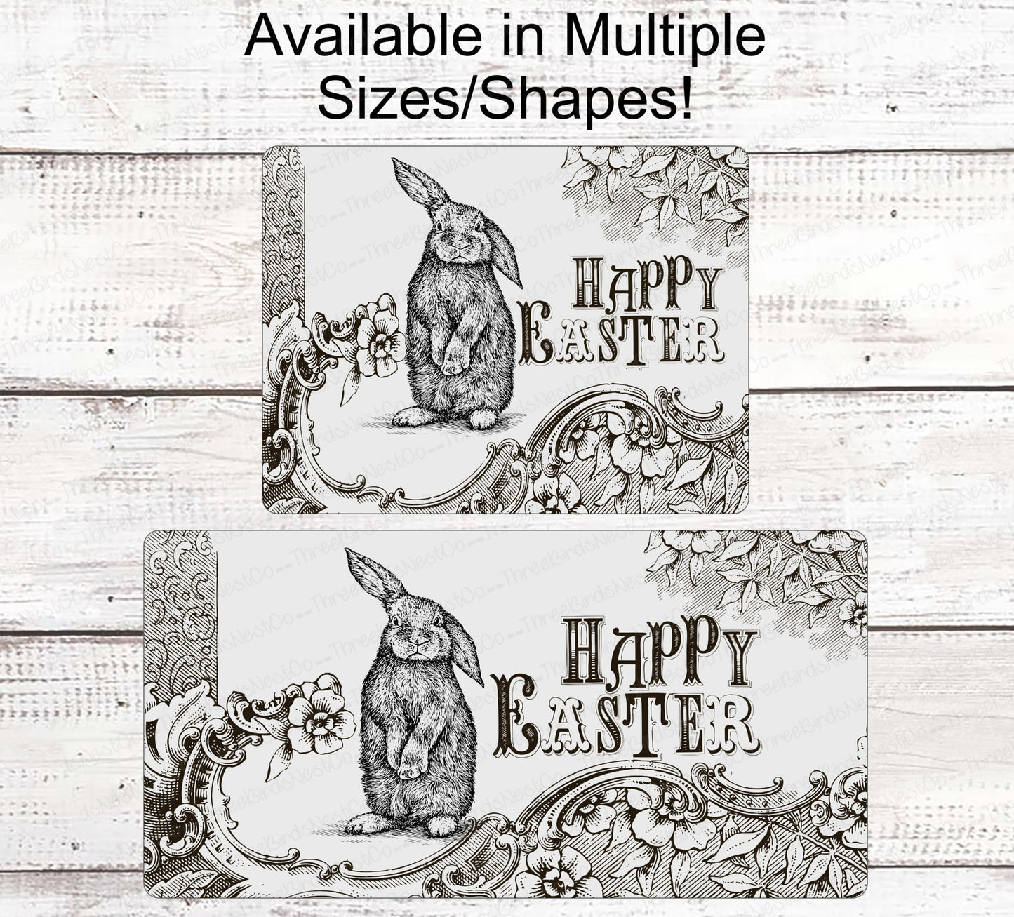 Vintage Easter - Easter Sign - Easter Bunny Sign - Easter Wreath - Metal Wreath Sign