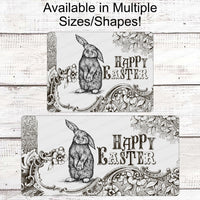 Vintage Easter - Easter Sign - Easter Bunny Sign - Easter Wreath - Metal Wreath Sign