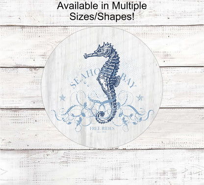 Vintage Beach Sign - Beach Wreath Sign - Seahorse Welcome Sign - Seahorse Sign - Beach Sign - Beach Wreath