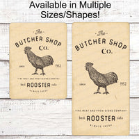 Vintage Farm Sign - Farm Fresh Beef - Vintage Butcher Sign - Rooster Sign - Farmers Market Sign - Farmhouse Sign - Farmers Market Wreath