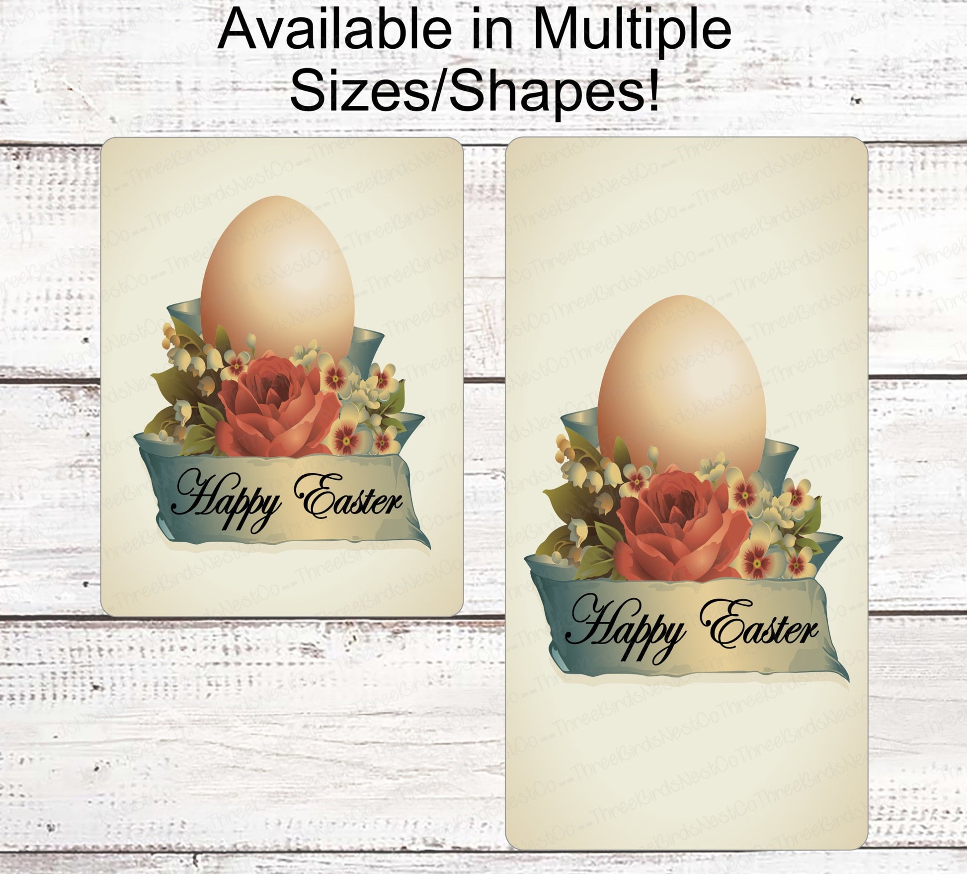 Vintage Easter - Easter Sign - Easter Egg Sign - Easter Wreath - Floral Wreath Sign - Metal Wreath Sign