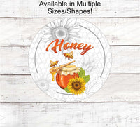 
              Honeybee Signs - Bee Wreath Signs - Bee Wreath - Honey Sign - Vintage Honey - Honeycomb Sign
            