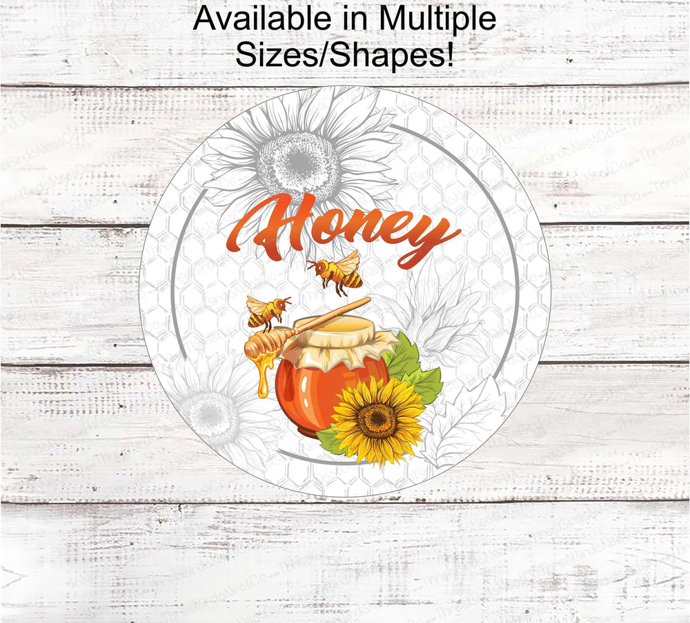 Honeybee Signs - Bee Wreath Signs - Bee Wreath - Honey Sign - Vintage Honey - Honeycomb Sign