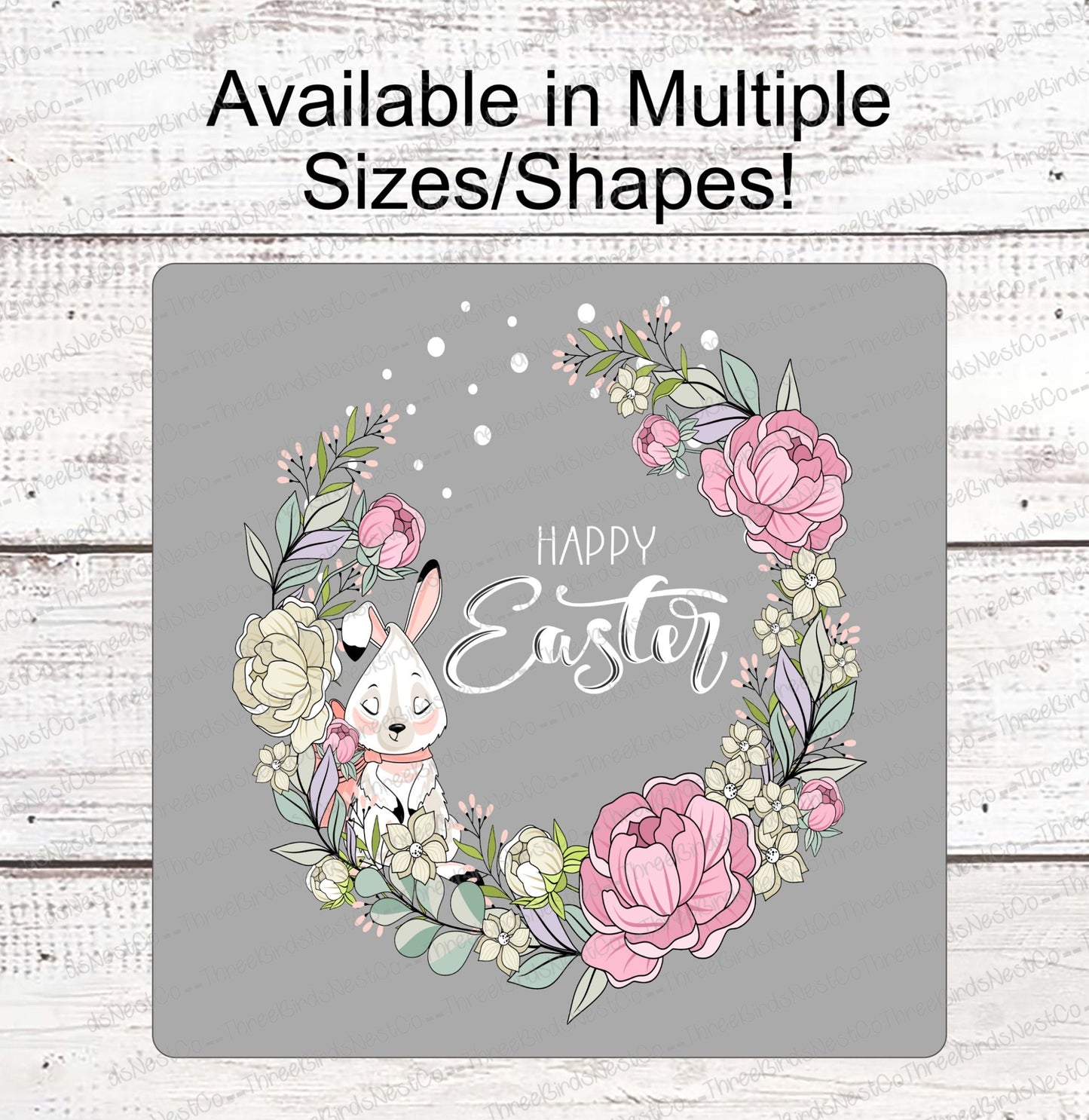Happy Easter Sign - Welcome Wreath Sign - Easter Sign - Easter Bunny Sign - Easter Wreath Sign - Welcome Bunny Sign