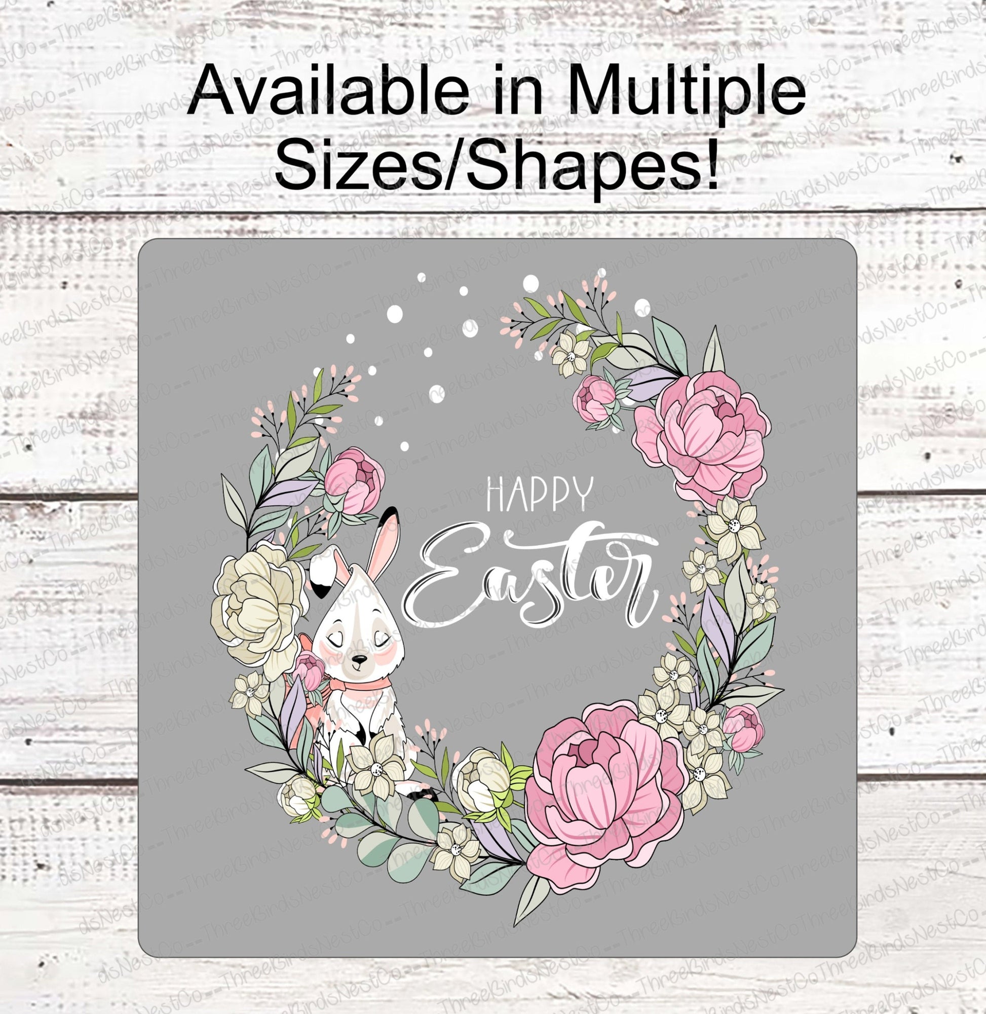 Happy Easter Sign - Welcome Wreath Sign - Easter Sign - Easter Bunny Sign - Easter Wreath Sign - Welcome Bunny Sign