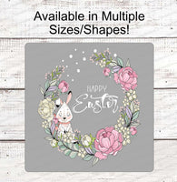 
              Happy Easter Sign - Welcome Wreath Sign - Easter Sign - Easter Bunny Sign - Easter Wreath Sign - Welcome Bunny Sign
            