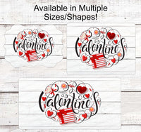 
              Valentines Day Sign - Valentines Wreath Sign - Valentines Candy - Lollypop Sign - Candy Sign - Happy Valentines Day - Heart Sign
            