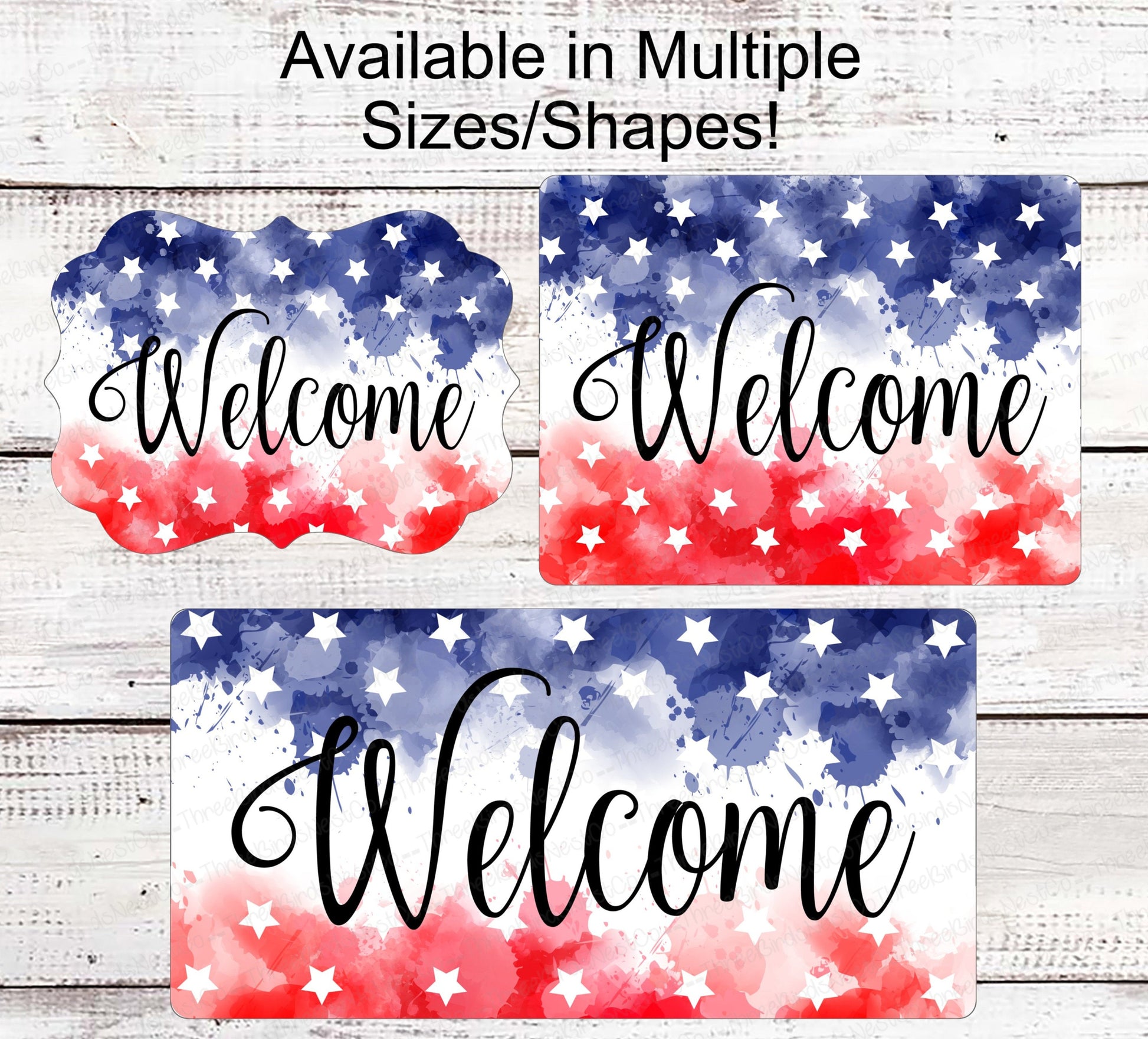 Patriotic Wreath Sign - Welcome Wreath Sign - Patriotic Sign - Patriotic Signs for Wreath - 4th of July Signs - Patriotic Wreath