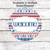 Beach Wreath Sign - Welcome Wreath Sign - Starfish Sign - Beach Welcome Sign - Seahorse Sign - Whale Sign - Sailboat Sign - Nautical Welcome