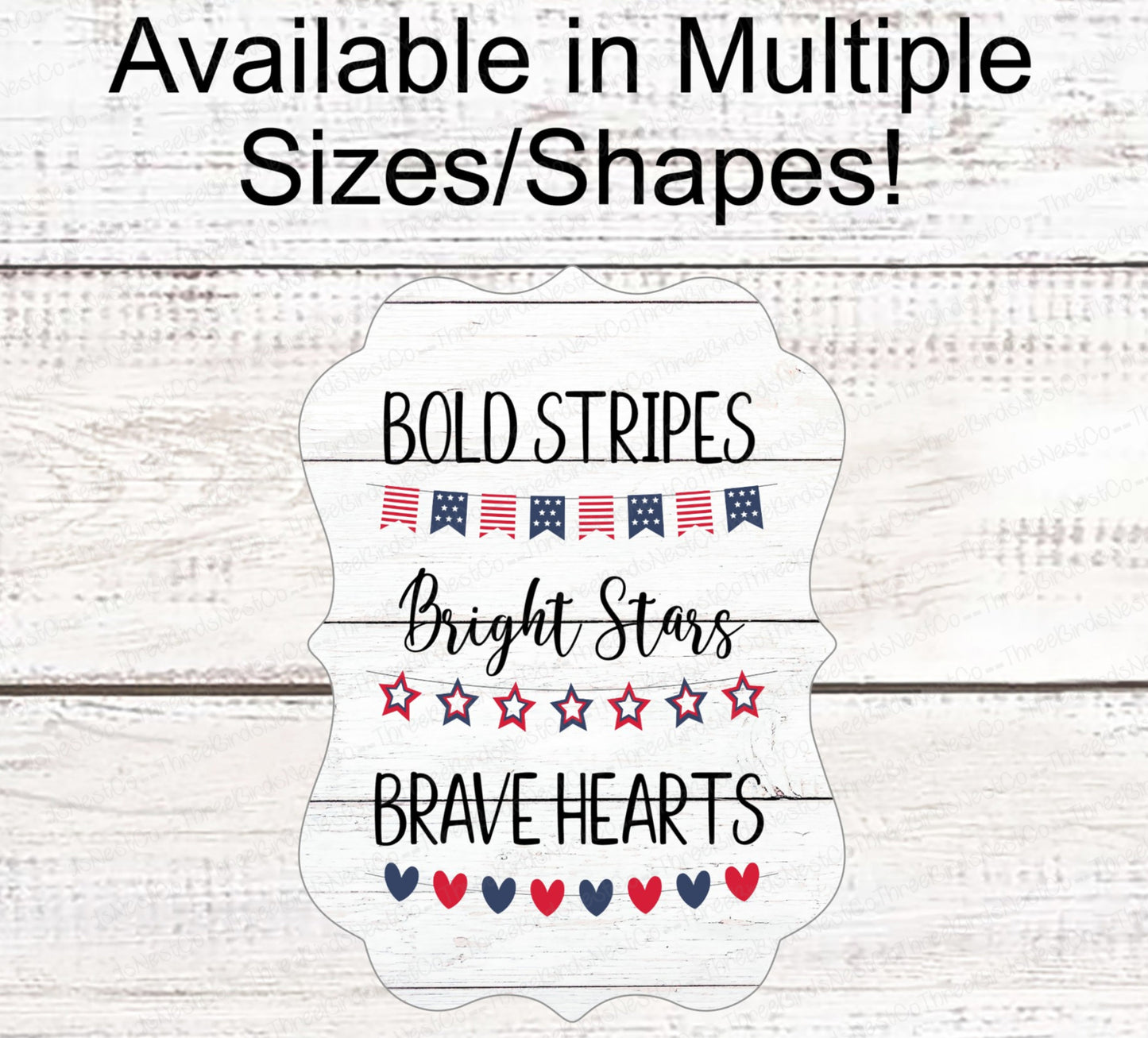 Patriotic Wreath Sign - Patriotic Sign - Fireworks Sign - Home of the Brave Sign - Patriotic Signs for Wreath - 4th of July Signs