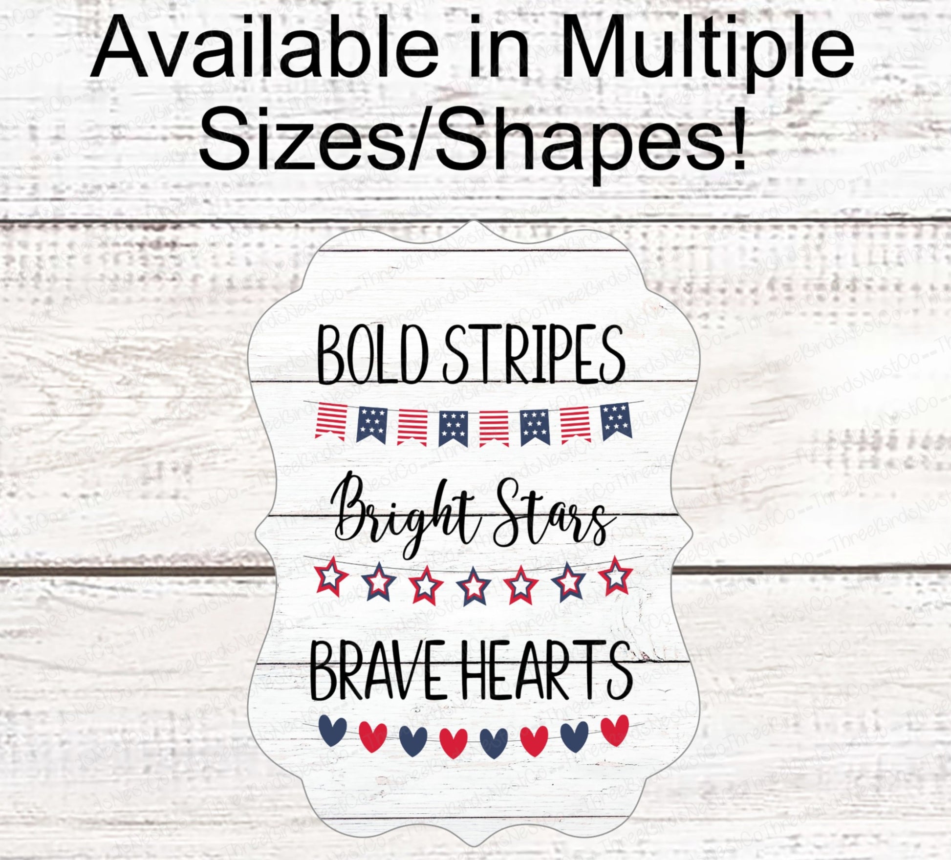Patriotic Wreath Sign - Patriotic Sign - Fireworks Sign - Home of the Brave Sign - Patriotic Signs for Wreath - 4th of July Signs