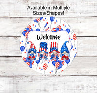 
              Patriotic Wreath Sign - Patriotic Welcome Sign - Patriotic Sign - Patriotic Gnome - Fireworks Sign - 4th of July Sign - Balloons Sign
            