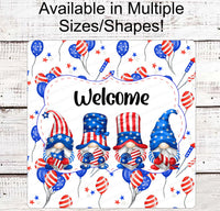 
              Patriotic Wreath Sign - Patriotic Welcome Sign - Patriotic Sign - Patriotic Gnome - Fireworks Sign - 4th of July Sign - Balloons Sign
            