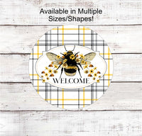 
              Bee Wreath Signs - Bee Wreath - Floral Wreath Sign - Bumble Bee Wreath Signs - Honey Bee Sign - Welcome Wreath Sign
            