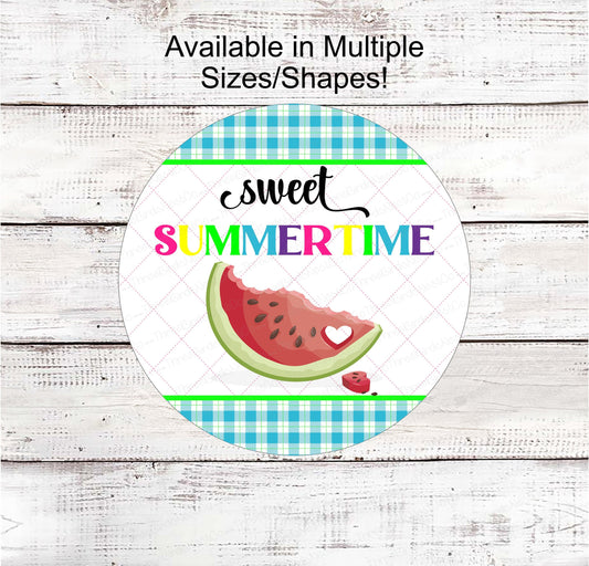 Sweet Summertime - Watermelon Wreath Sign - Summer Wreath Sign - Welcome Wreath Sign - Watermelon Welcome - Summer Welcome Sign