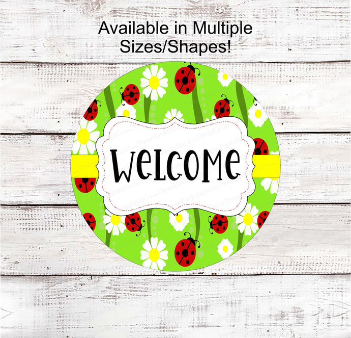 Ladybug Sign - Ladybug Welcome Sign - Wreath Sign - Ladybug Sign - Ladybug Welcome - Ladybug Wreath - Ladybug Welcome Sign - Ladybug Gifts